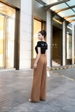 Quần suông cạp cao GABADINE
