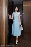 Chân váy xòe xếp ly Linen