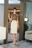 Chân váy chữ A đính mặt đai