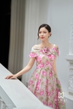 Đầm xòe xếp ly họa tiết hoa