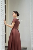 Đầm xòe xếp ly tay ngắn