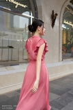 Đầm xòe cổ nơ cánh tiên