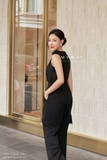 Jumpsuit phối tơ cổ yếm