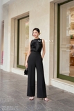 Jumpsuit phối tơ cổ yếm