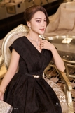 Đầm xòe cổ tim vai chờm