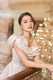 Đầm xòe trễ vai đính hoa