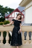 Chân váy xòe họa tiết dệt nổi