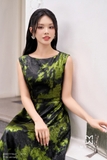 Đầm xòe rủ cổ thuyền vai chờm