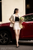 Quần short Beige cạp cao