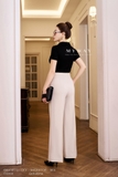 Áo cotton thun cổ V tay ngắn