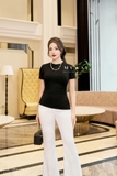 Áo Cotton xếp ly eo basic