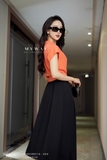 Áo sơ mi croptop bo gấu