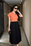 Áo sơ mi croptop bo gấu