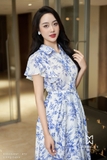 Đầm sơ mi xếp ly kèm đai