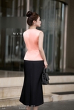 Áo kiểu Gile cổ tim không tay