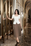 Áo vest peplum cổ vuông