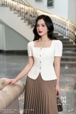 Áo vest peplum cổ vuông