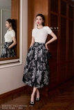 Áo cotton thun cổ tròn viền ngọc