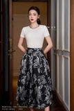Áo cotton thun cổ tròn viền ngọc