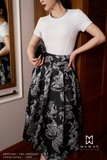 Áo cotton thun cổ tròn viền ngọc