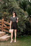 Quần short Hè cạp cao Gabadine