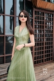 Chân váy xòe Tơ họa tiết