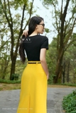 (7 màu) Chân váy A dáng dài xẻ sau