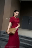 Áo vest dáng peplum cổ cách điệu điểm nhấn khuy trang trí