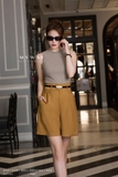 (3 màu) Quần sooc A dài trên gối khóa trước