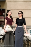 Áo thun cotton suông vừa dáng cổ tròn