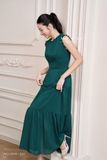 Đầm Xòe Cổ Tròn Không Tay Dài Qua Bắp