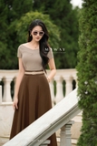 (7 màu) Áo cotton thun trễ vai