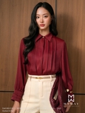 Áo sơ mi suông cổ Đức dài chùm mông