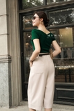 (7 màu) Áo cotton thun trễ vai