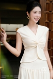 Áo Kiểu Cổ Tim Dài Ngang Hông