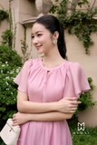 Đầm Xòe Dài Qua Bắp Tay Ngắn Ánh Nhũ