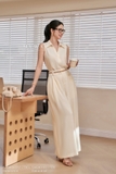 Áo Sơ Mi Cổ Đức Không Tay Dài Ngang Hông