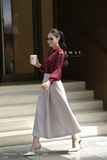 Áo sơ mi suông tay lỡ cổ cách điệu dài ngang mông