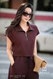 Áo Cotton Suông Cổ Cách Điệu Dài Ngang Hông