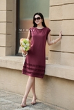 Đầm Suông Không Tay Cổ Tròn Dài Ngang Bắp