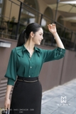 Áo sơ mi suông vừa cổ biến kiểu