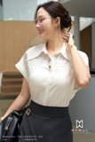 Áo Sơ Mi Suông Cổ Đức Tay Ngắn Dài Chùm Mông