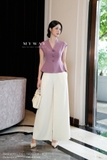 Áo thời trang cổ tim vai chờm dài ngang hông