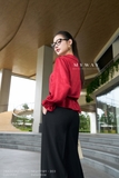 Áo sơ mi suông vừa cổ biến kiểu tay dài
