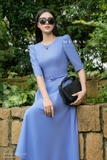 (6 màu) Đầm xòe cổ tròn tay lỡ