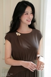 Đầm xòe vai chờm khóa sau qua bắp