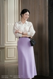 Áo sơ mi cổ Đức tay dài đính hoa trang trí