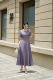Đầm xòe cổ biến kiểu tay ngắn