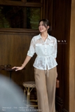 Áo sơ mi biến kiểu cổ Đức tay dài