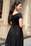 Đầm xòe tay ngắn xếp ly tinh tế